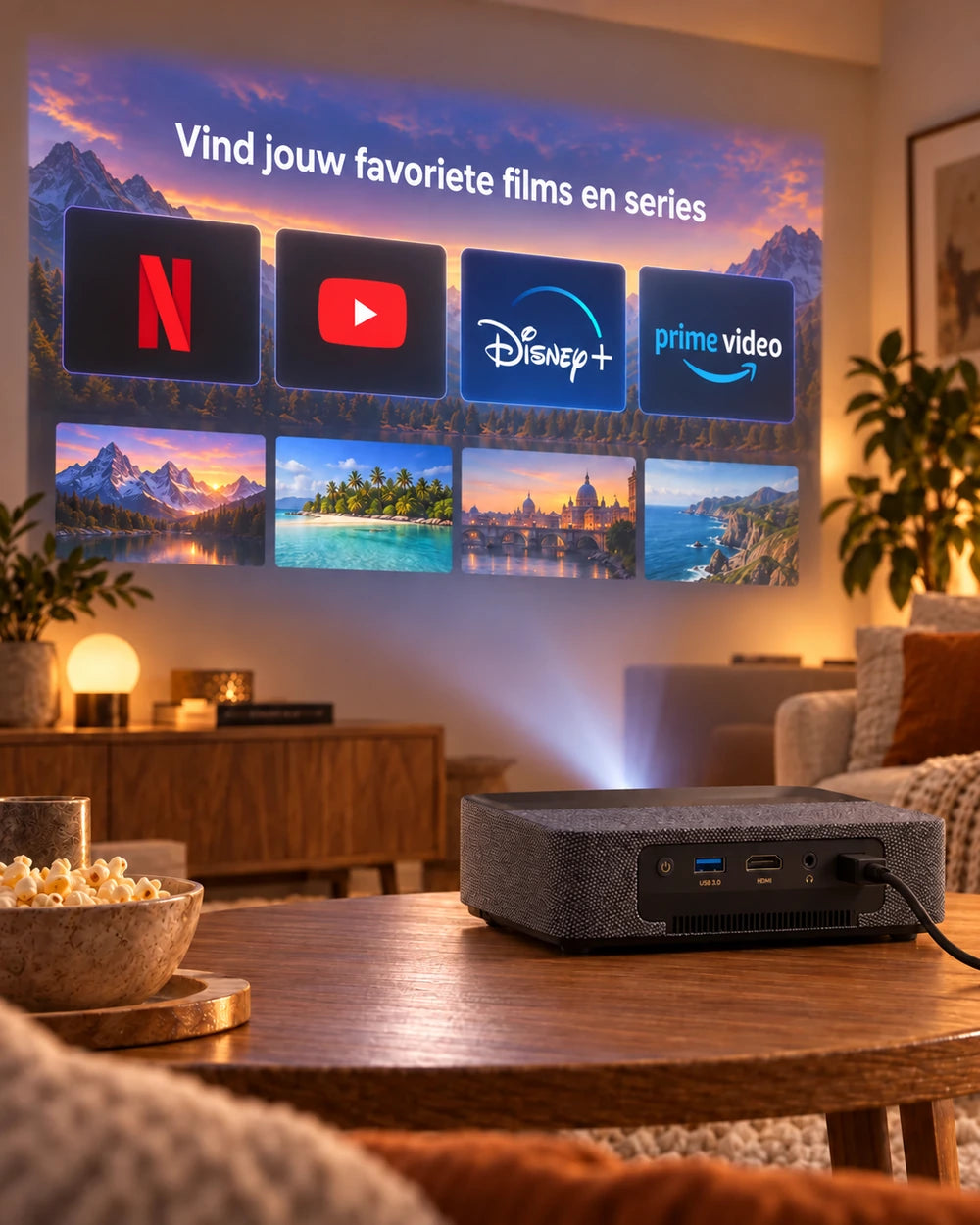 Projektorland Aura Laser – 4K UHD-compatibele laserbeamer, 1100 ANSI lumen, native Full HD