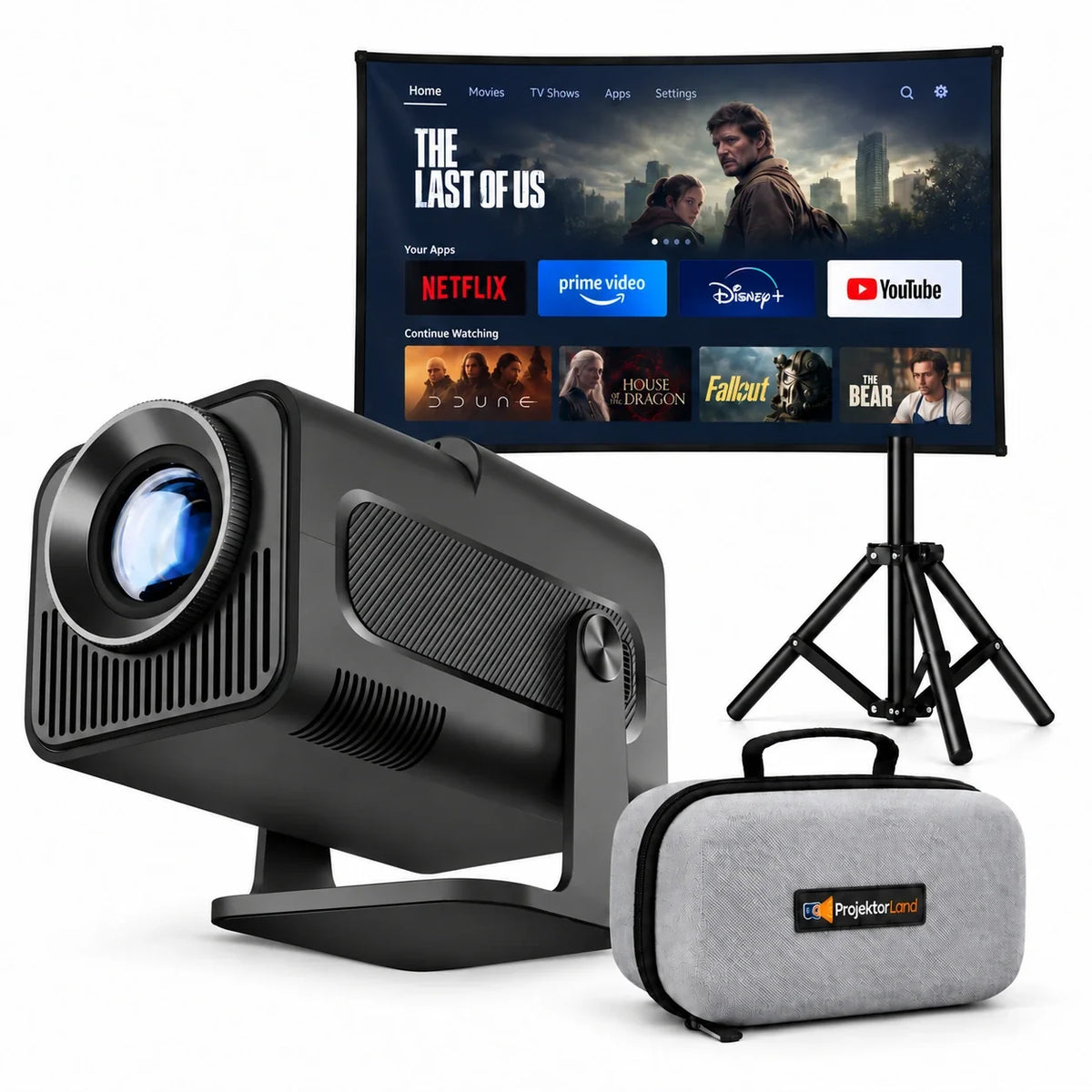 Mini beamer Nomad Mini – 300 ANSI lumen, HD 720p, Android 11, Wi-Fi 6, Bluetooth en 180° draaibaar