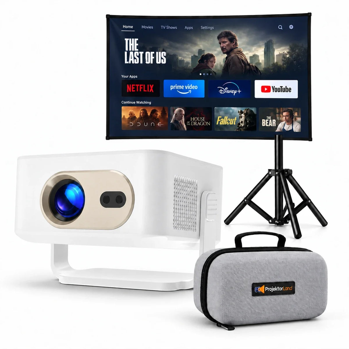 Mini beamer Projektorland Vista – 260 ANSI lumen, HD 720p, autofocus en Android 11