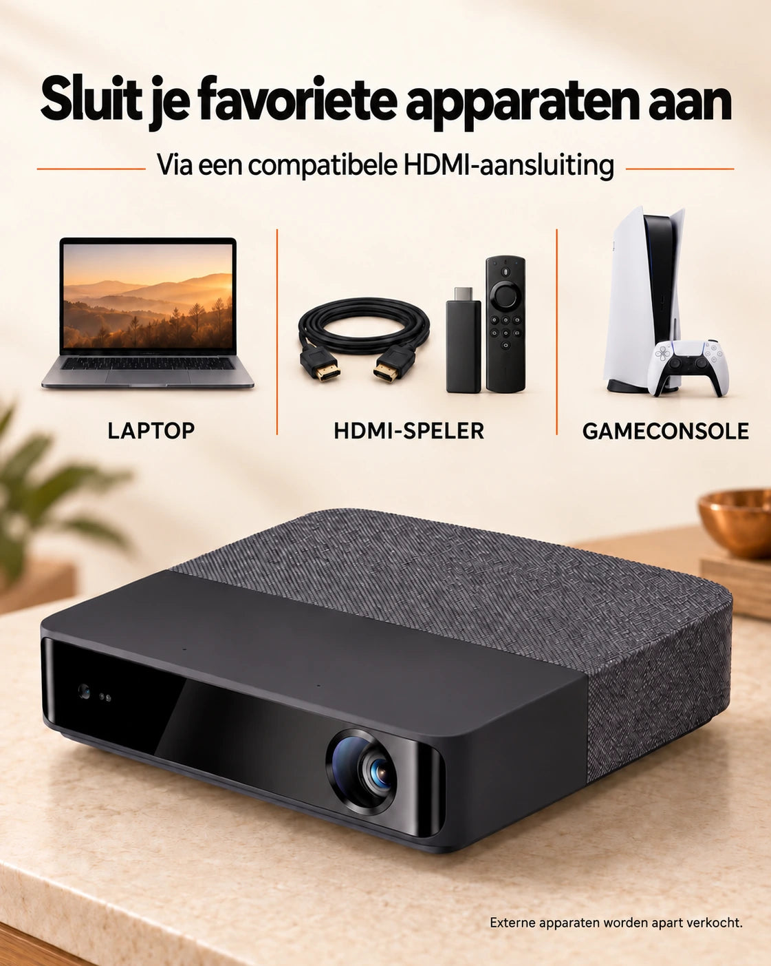 Projektorland Aura Laser – 4K UHD-compatibele laserbeamer, 1100 ANSI lumen, native Full HD
