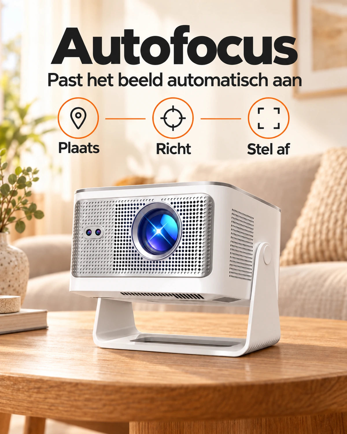 Projektorland Horizon Max beamer – 600 ANSI lumen, Full HD 1080p, autofocus, Android 14, Wi-Fi 6 en Bluetooth 5.4