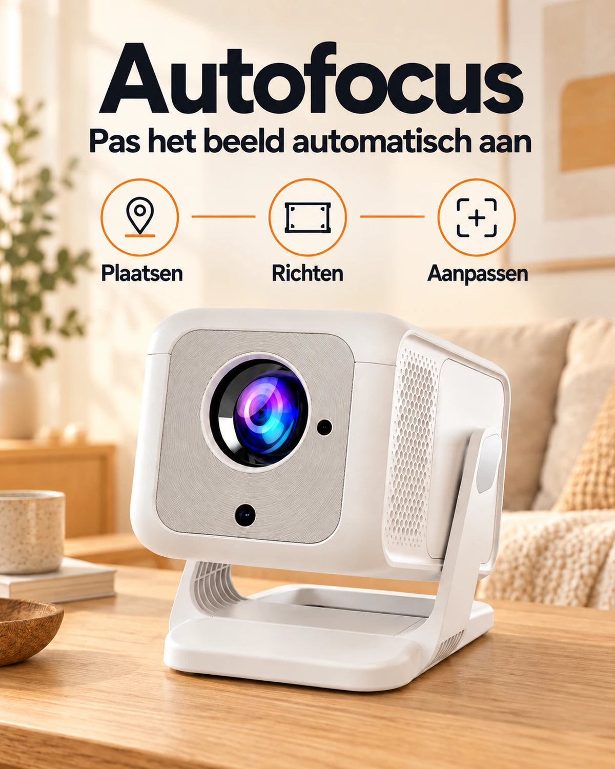 Mini beamer Projektorland Nova Plus – 420 ANSI lumen, Full HD 1080p, autofocus, Android en Wi-Fi